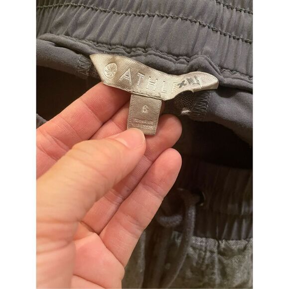 Athleta Bali linen ankle pants silver/gray size 6 - Picture 3 of 5